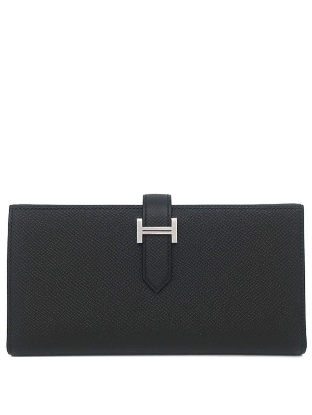 Hermes Wallet Bearn Soufflet Veau Epsom Black Silver